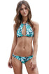 Sexy Fresh Tropical Print Bikini Swimsuit